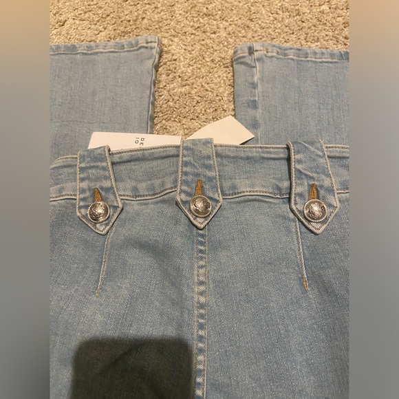 Derek Lam 10 Crosby robertson crop flare jeans in dover light - Picture 8 of 11